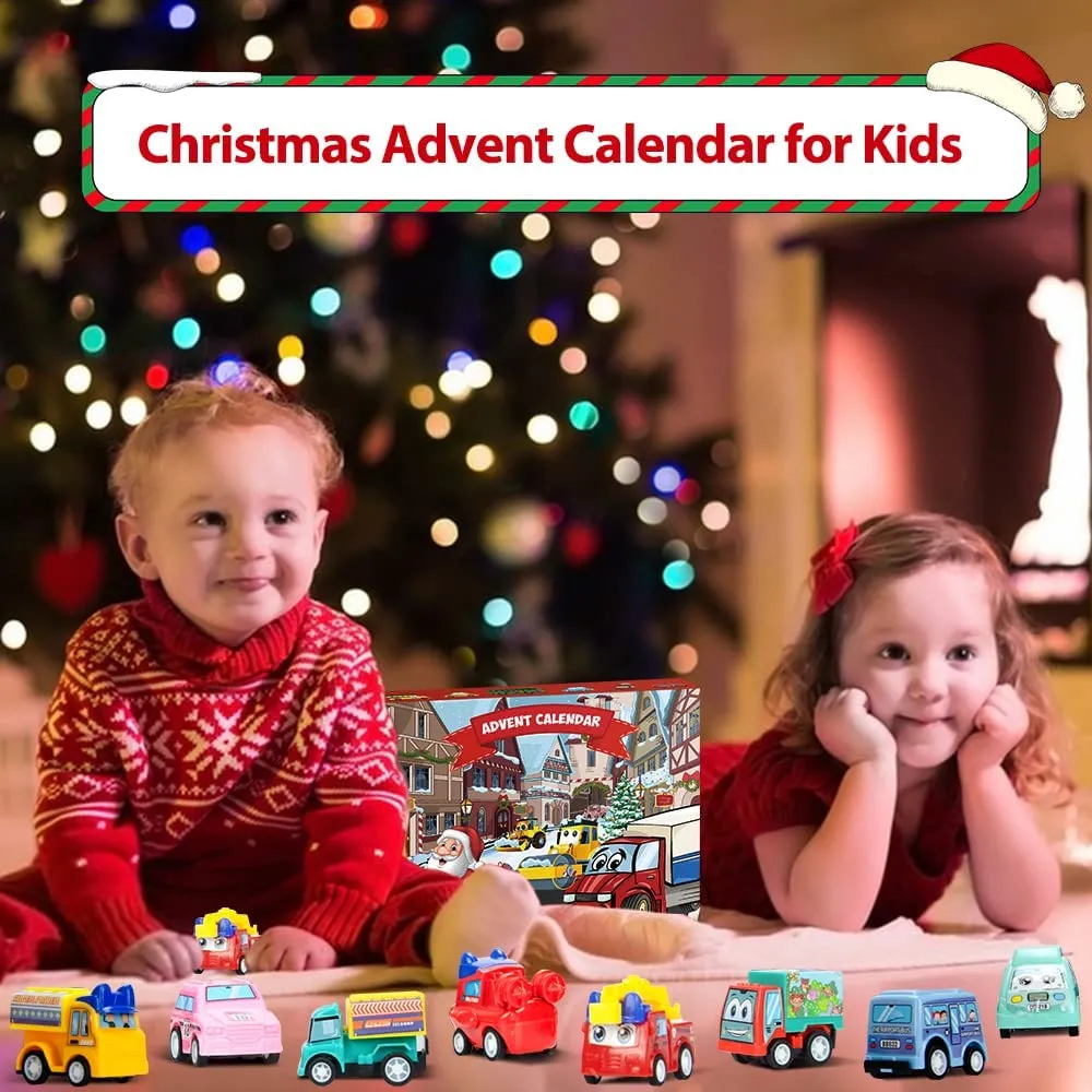 2022 Advent Calendar, Advent Calendar for Kids, Cars Advent Calendar, 24-Piece Mini Pull Back Toy Cars