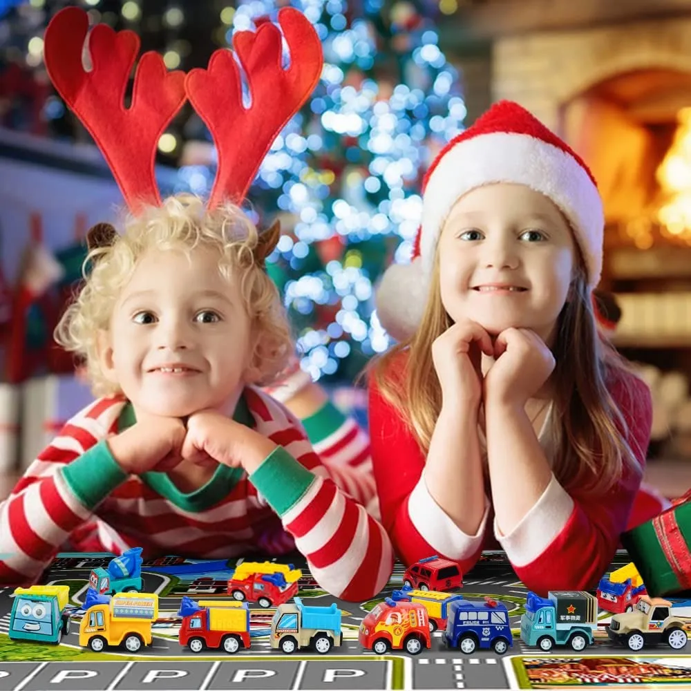 2022 Advent Calendar, Advent Calendar for Kids, Cars Advent Calendar, 24-Piece Mini Pull Back Toy Cars