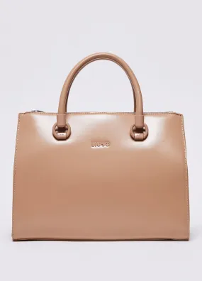 Beige Handbag with Logo