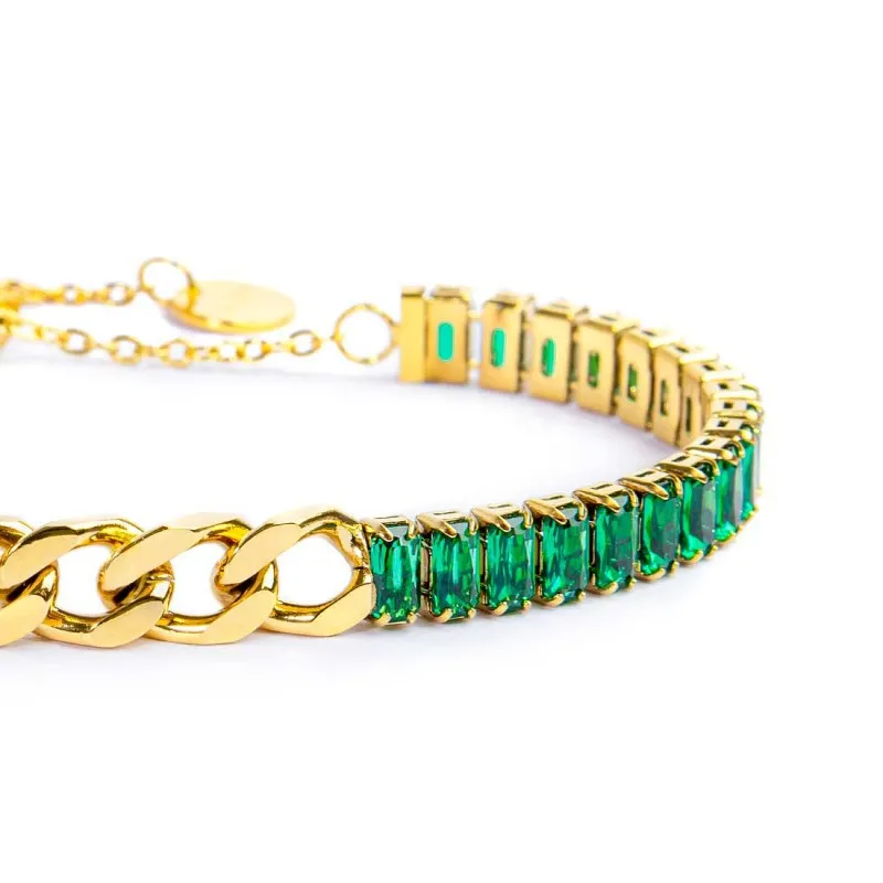 Bracciale Tennis Gold con Catena Grumetta Marlù