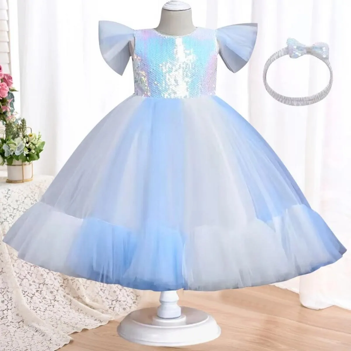 Children's wedding dress with sequins for girls Girls dresses Wedding parties Girls for children Christmas