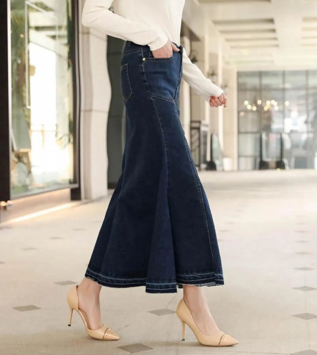 Elastic Skinny Jeans for Women High Waist Lifter Skirts