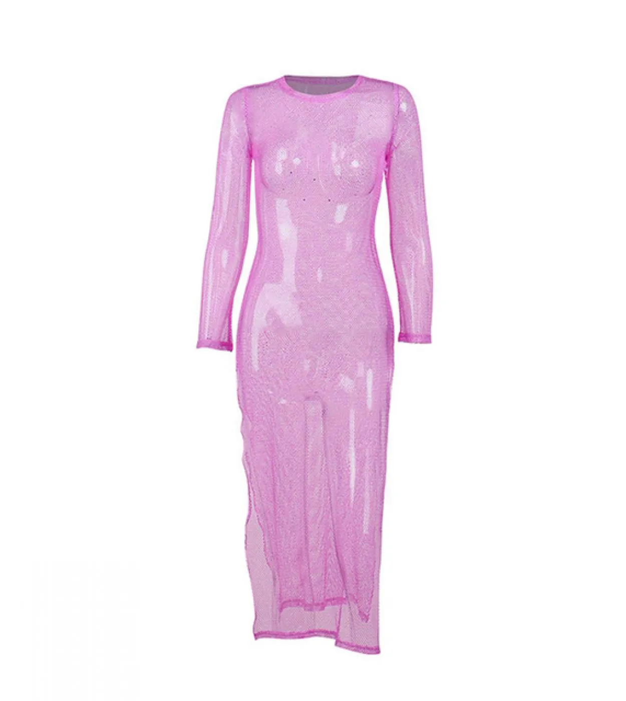Long-sleeved women's dress with transparent outer covering - Elegant party dresses for women 2023