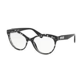   Miu Miu MU  04RV - 1381O1 Stelle Nere / Bianche | Occhiale Da Vista Donna 