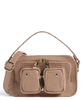 Núnoo New Zealand Helena Light Brown Embossed Leather Crossbody Bag