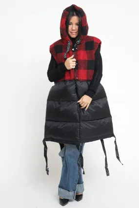 Padded Vest Tedd - Red Black