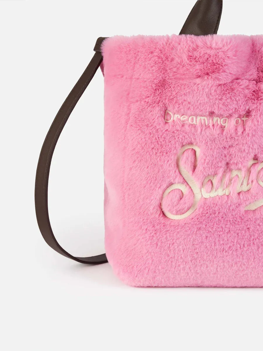 Pink Eco Fur Handbag