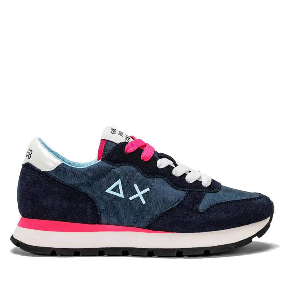 Sun68 Women's Shoes Ally Solid Nylon Navy Blue Sneakers - Z34201