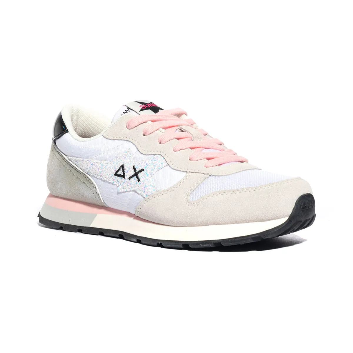 Sneakers-Sun-68-Girls-Stargirl-Glitter-Logo-Teen-Bianco