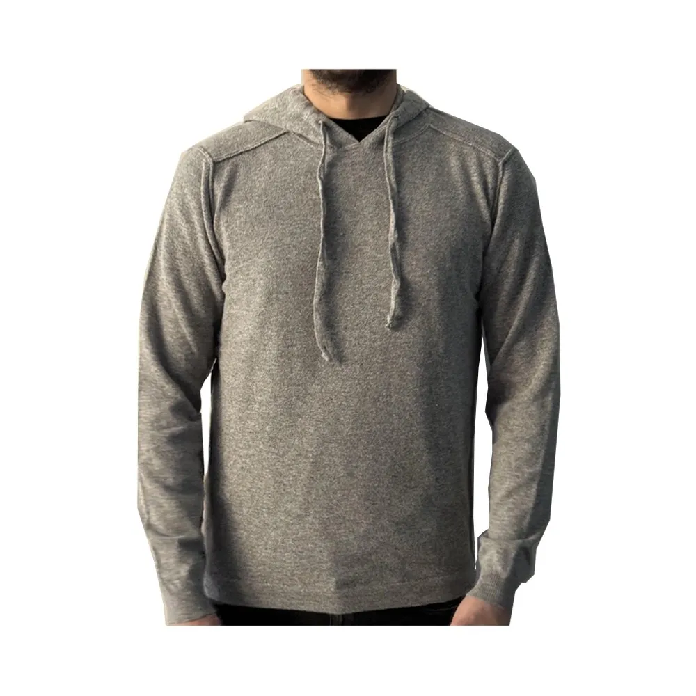 Wool & Co Hoodie, Cashmere Blend, WO0206, Size 10, Gray